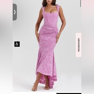 Cesca Rose Pink Floral Maxi Dress size small